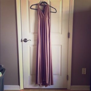 Blush halter maternity dress
